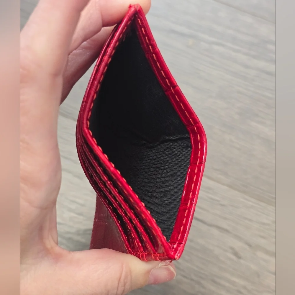 Red Croc Pattern Card Holder
